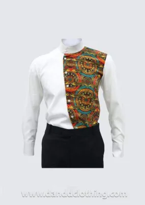 African White Shirt Crocodiles Half Design