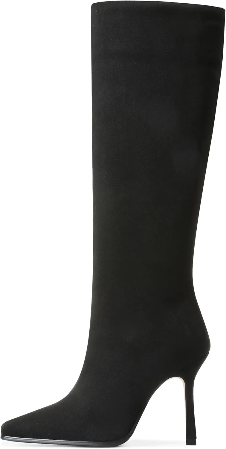 AOSPHIRAYLIAN Knee High Boots Women Tall Long High Boots Fashion Square Toe Knee Boots Side Zipper Trendy Dress Heeled Boots for Women