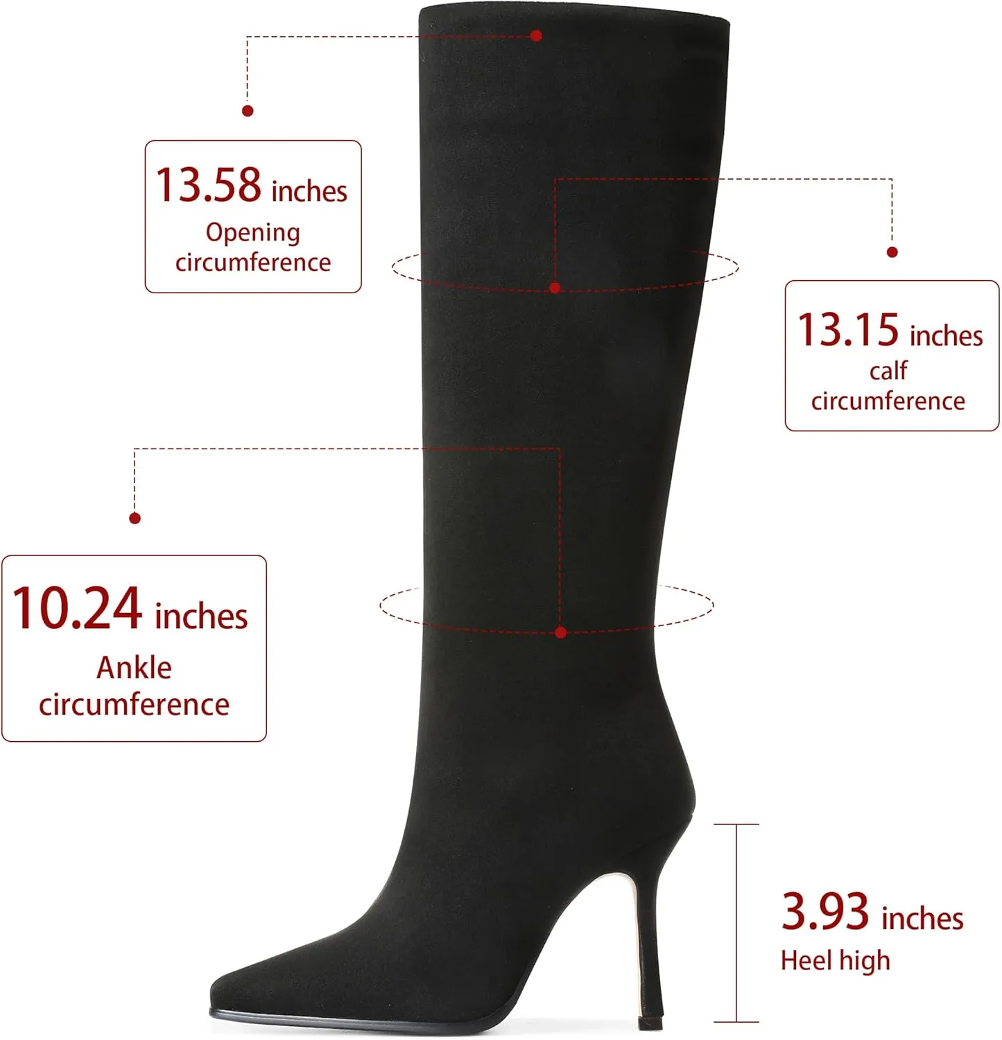 AOSPHIRAYLIAN Knee High Boots Women Tall Long High Boots Fashion Square Toe Knee Boots Side Zipper Trendy Dress Heeled Boots for Women