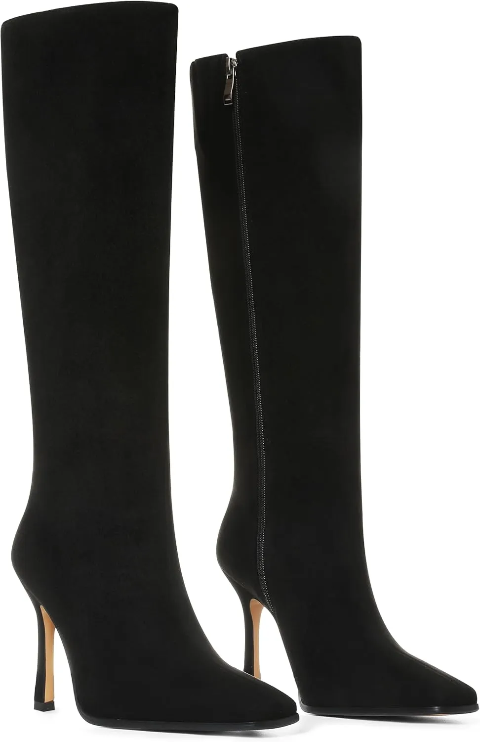 AOSPHIRAYLIAN Knee High Boots Women Tall Long High Boots Fashion Square Toe Knee Boots Side Zipper Trendy Dress Heeled Boots for Women
