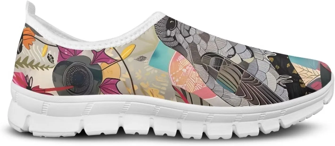 Biyejit Women's Breathable Shoes Comfortable Walking Sneakers Wide Fit Go Walk Slip on Loafers Tennis Soft Summer Shoes