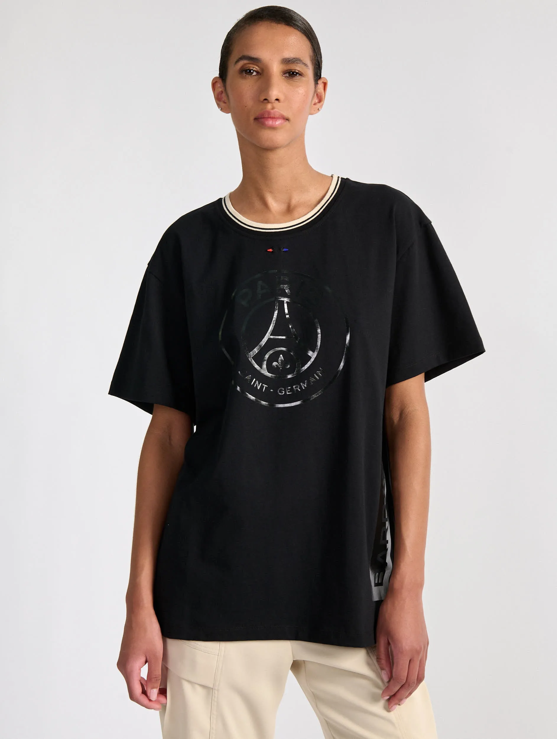 Black screen printed tee-shirt - Barbara Bui x PSG