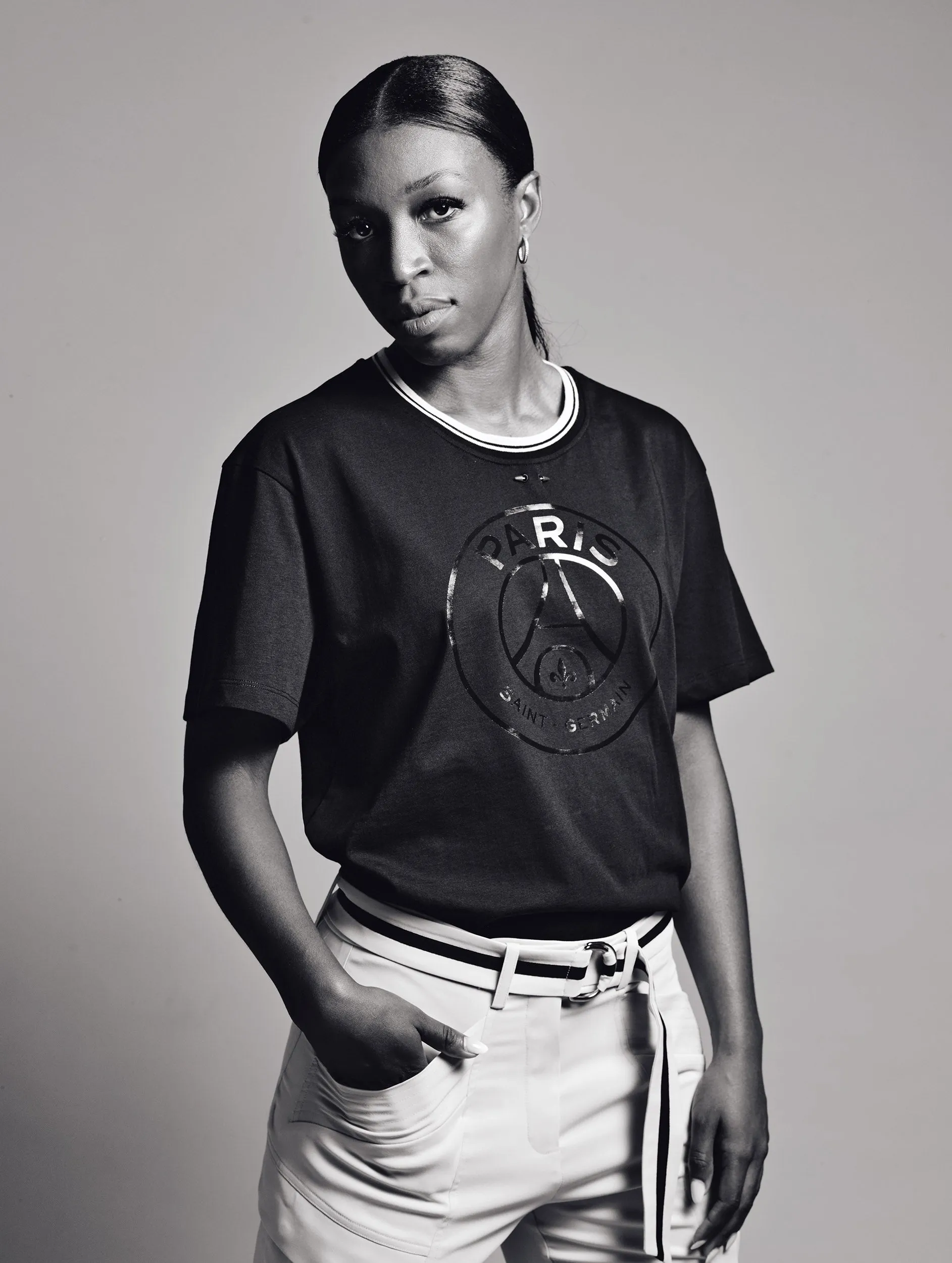 Black screen printed tee-shirt - Barbara Bui x PSG