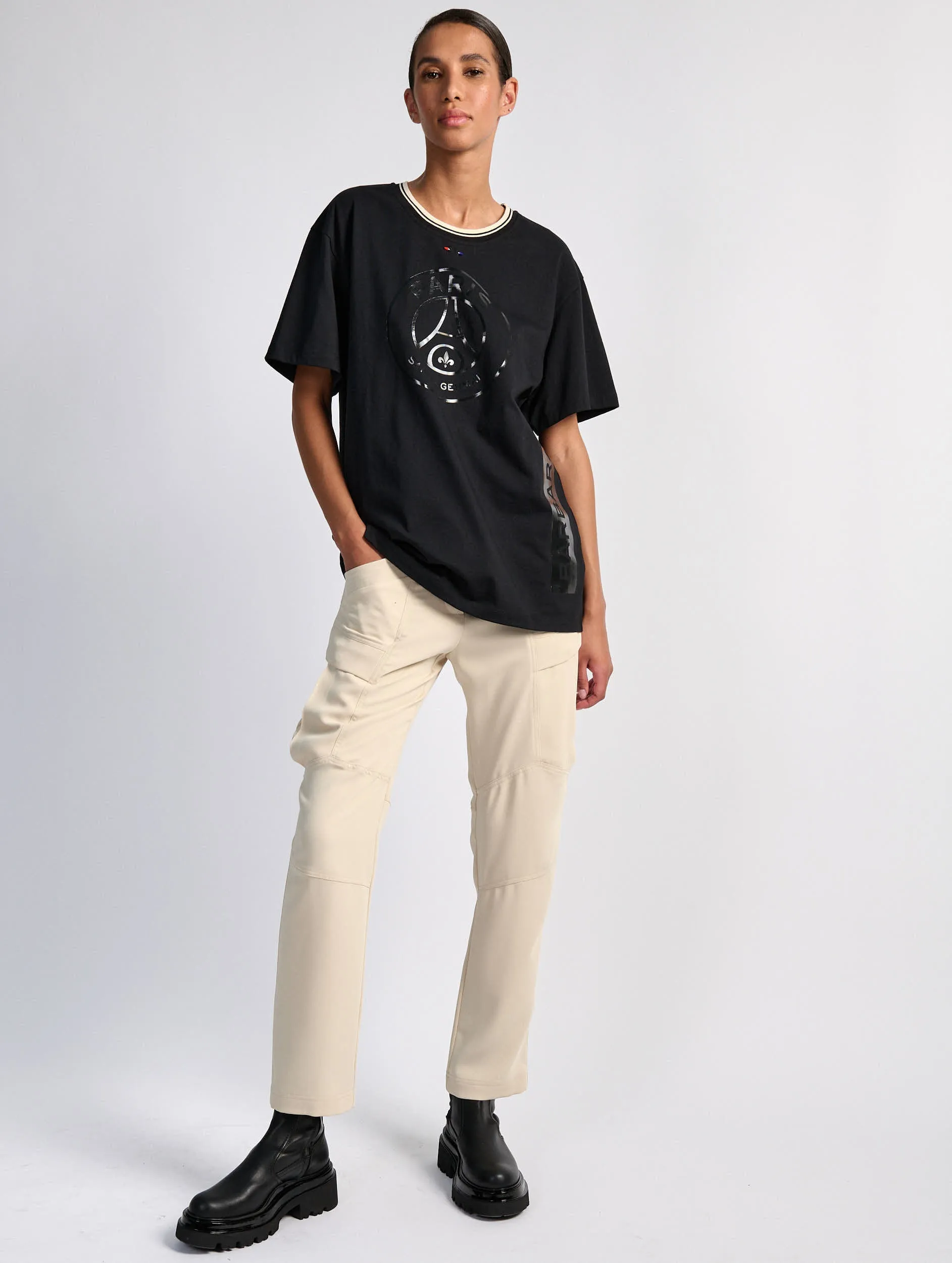 Black screen printed tee-shirt - Barbara Bui x PSG