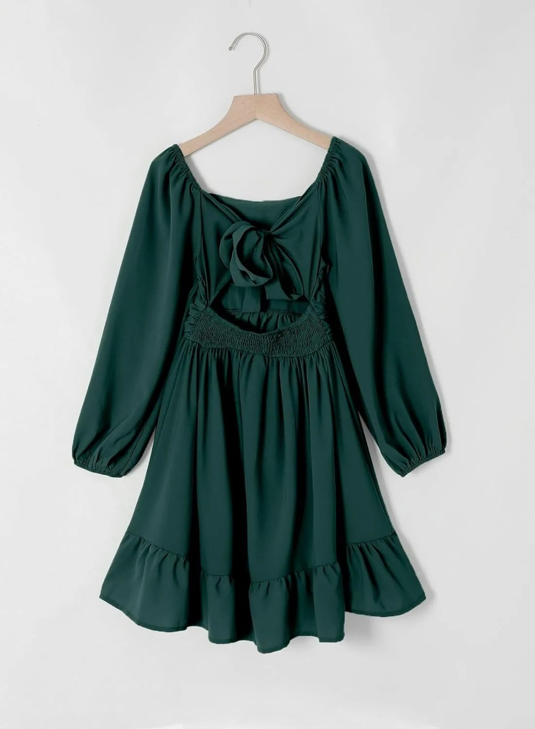 blibean Girls Long Sleeve Tie Back Dress Tween Fall Off Shoulder Dress Size 6-15 Years