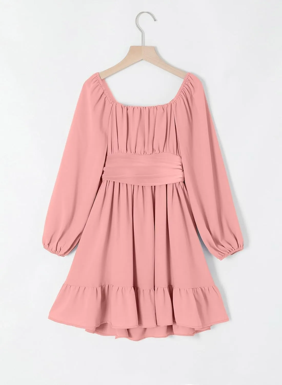 blibean Girls Long Sleeve Tie Back Dress Tween Fall Off Shoulder Dress Size 6-15 Years