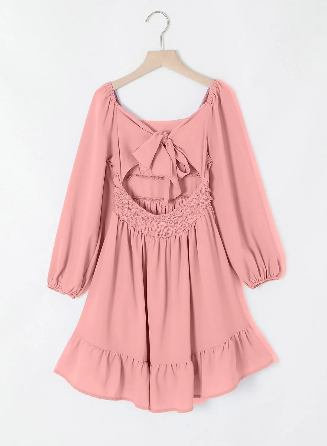 blibean Girls Long Sleeve Tie Back Dress Tween Fall Off Shoulder Dress Size 6-15 Years