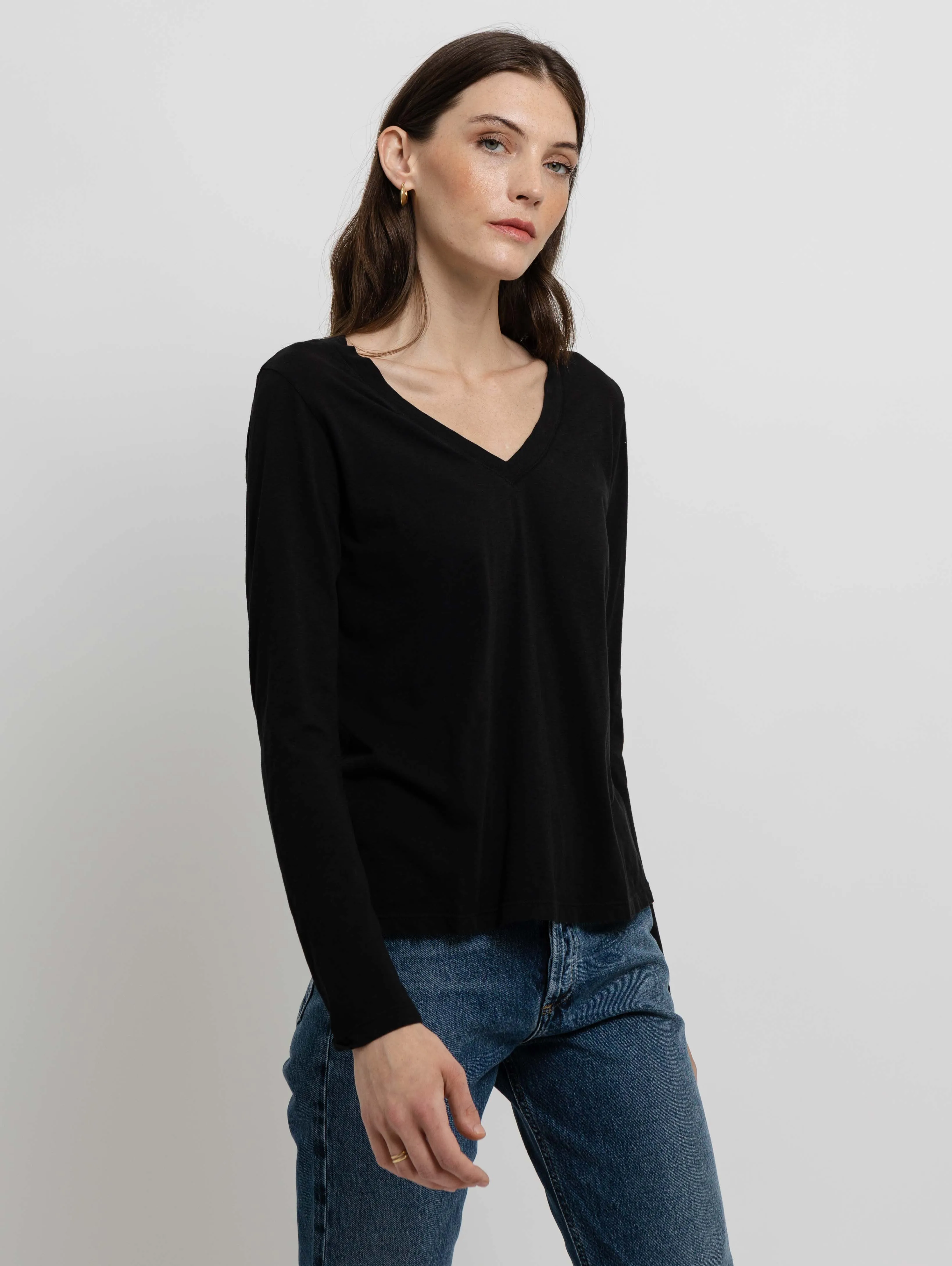 Bridget V-Neck T-Shirt - Black