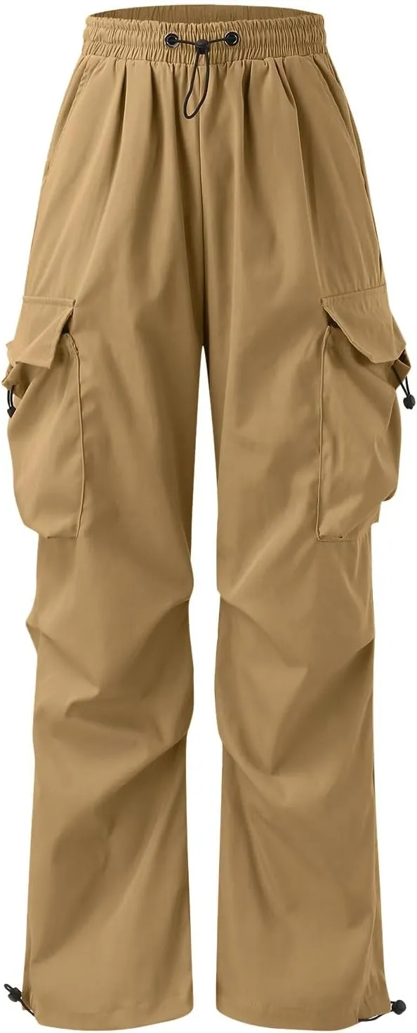 Cargo Joggers Men Loose Fit Wide Leg Casual Joggers Elastic Waist Cargo Work Pants Multi Pockets