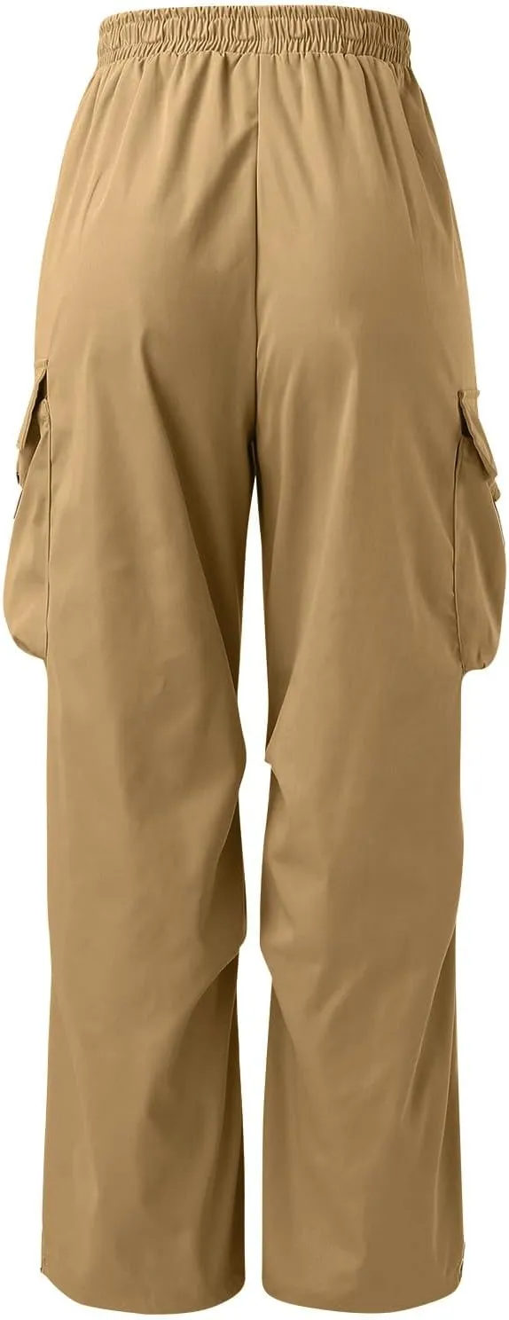 Cargo Joggers Men Loose Fit Wide Leg Casual Joggers Elastic Waist Cargo Work Pants Multi Pockets