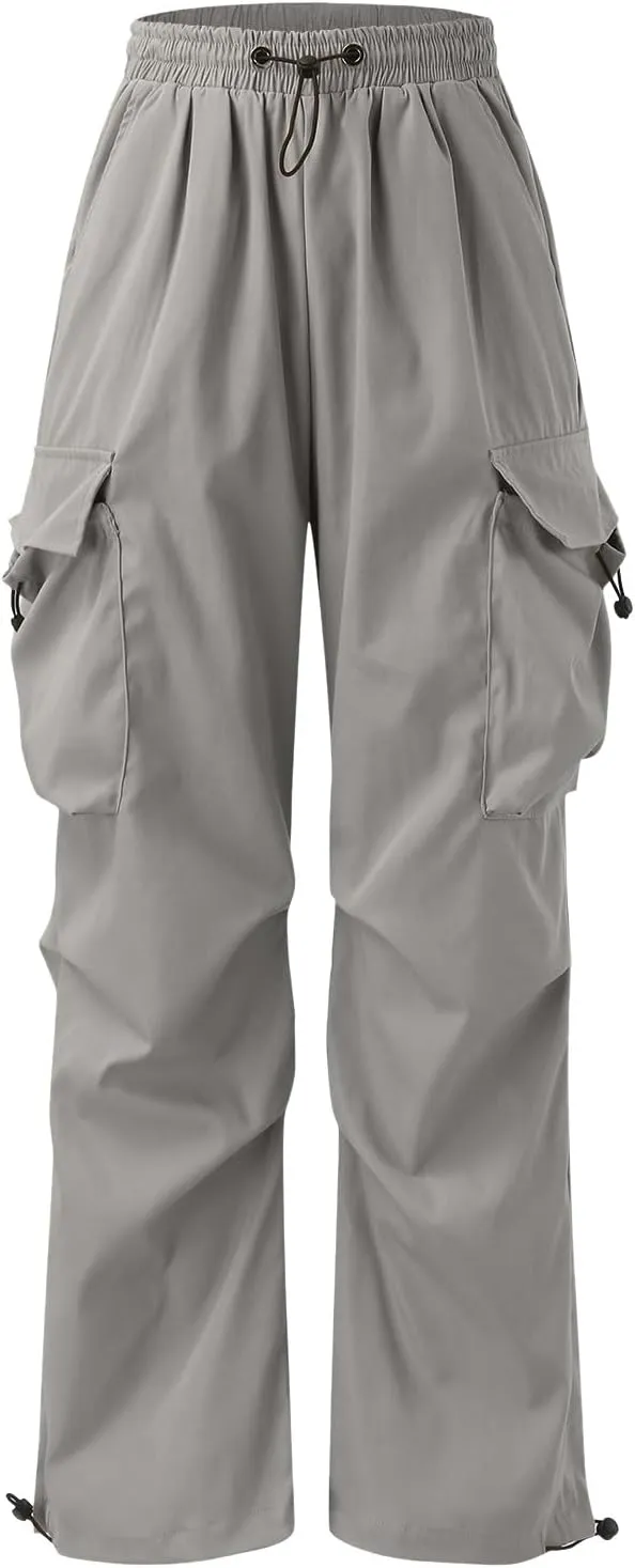 Cargo Joggers Men Loose Fit Wide Leg Casual Joggers Elastic Waist Cargo Work Pants Multi Pockets
