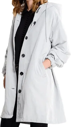 DGHM-JLMY Women's Hooded Waist-Length Windbreaker Windproof Outdoor Waterproof Mid-Length Coat Softshell Long Jacket