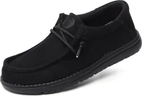 Grand Attack Walking Shoes for Women Slip On Linen Loafers Non Slip Work Sneakers Comfort Lightweight Boat Shoes Daily Driving Traveling Black
