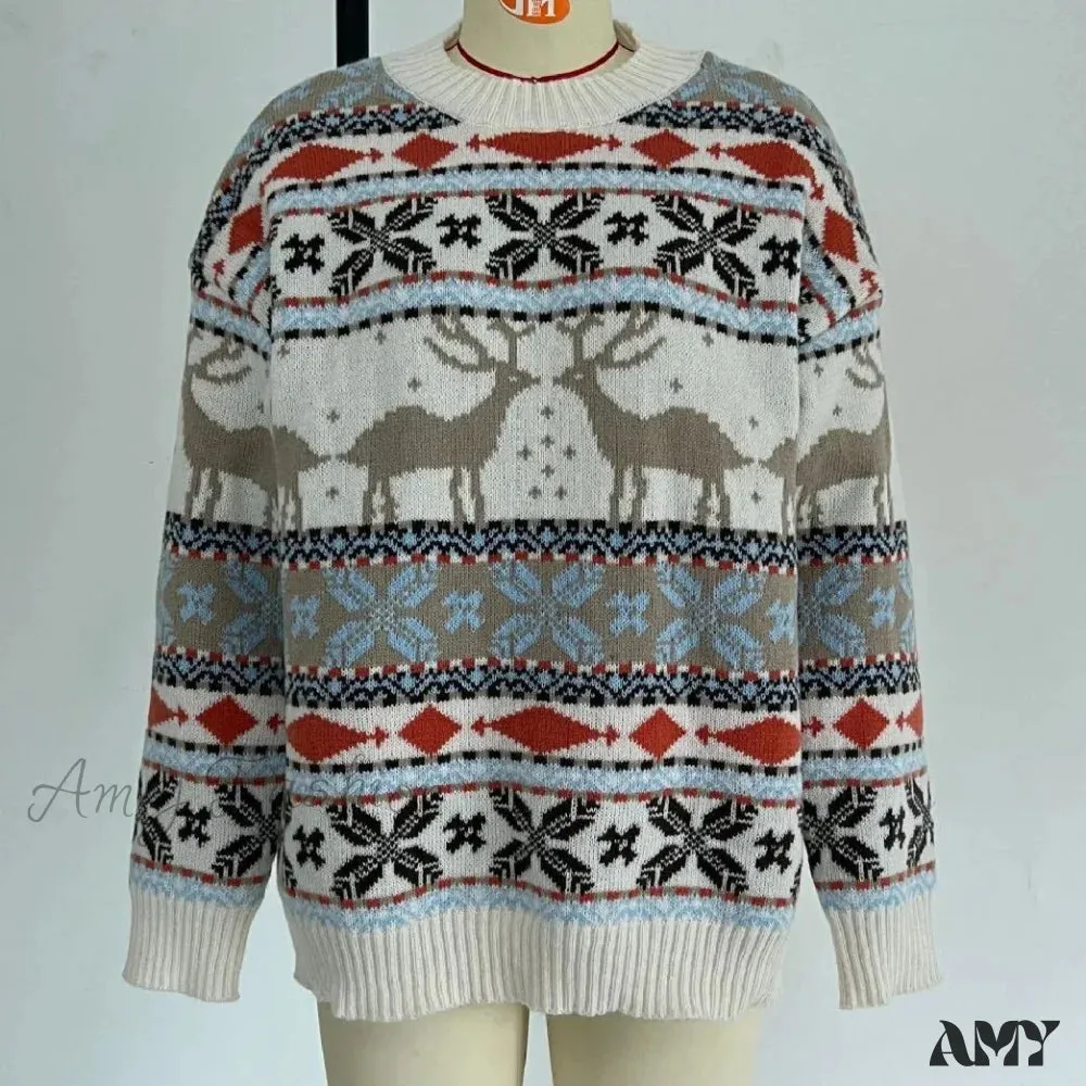 Long Sleeve Knitted Pullover Christmas Sweater
