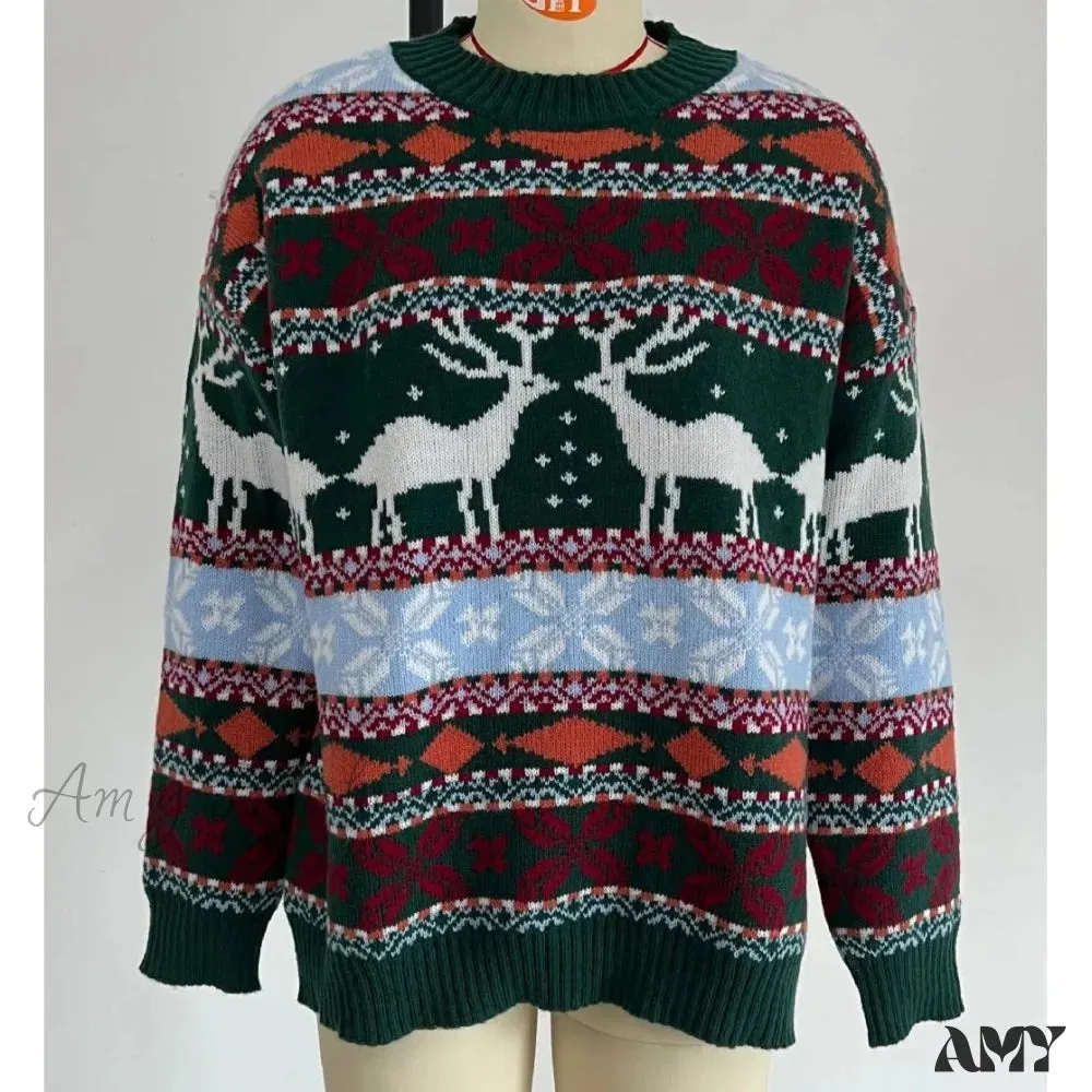 Long Sleeve Knitted Pullover Christmas Sweater