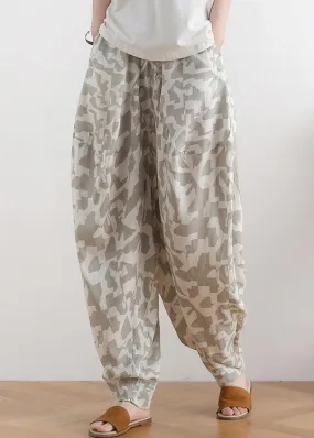 Original linen hanging dyed harem pants women loose large size wide legs