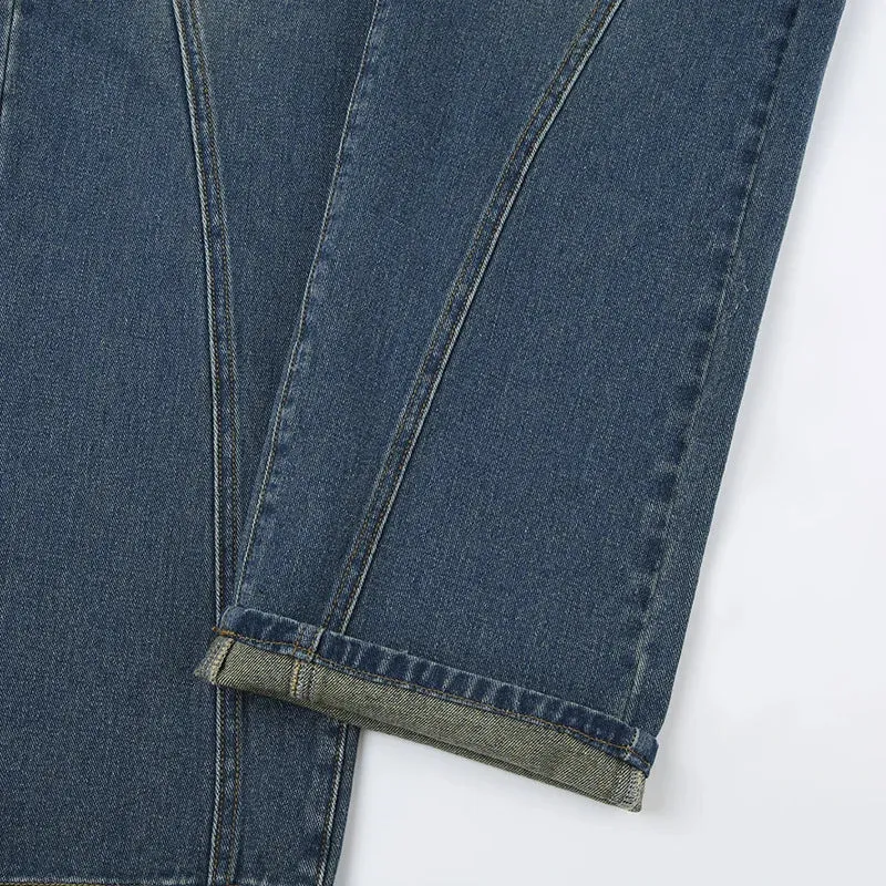 V-strap straight jeans