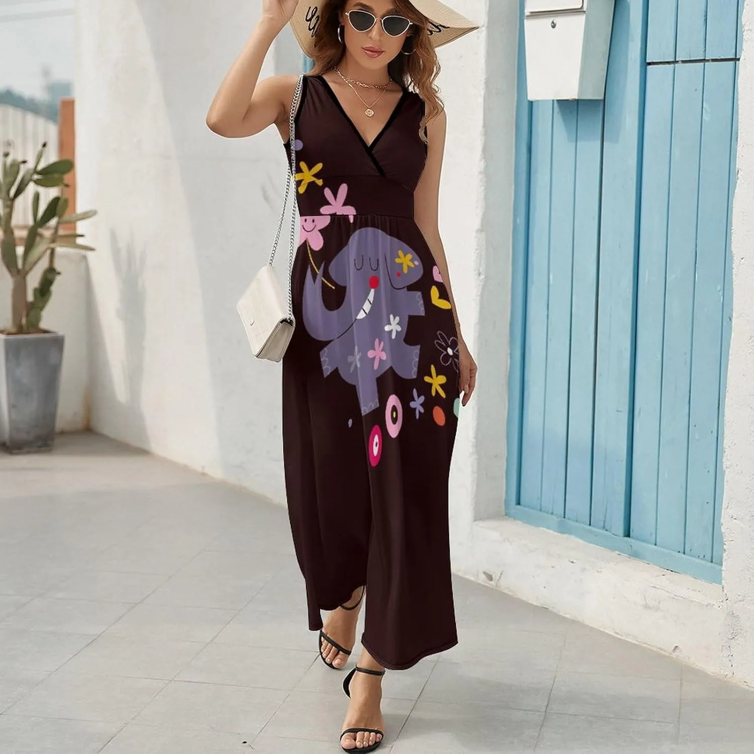Women Casual Sleeveless Dress, Summer Sundresses Skirt with Pockets(S-2XL)