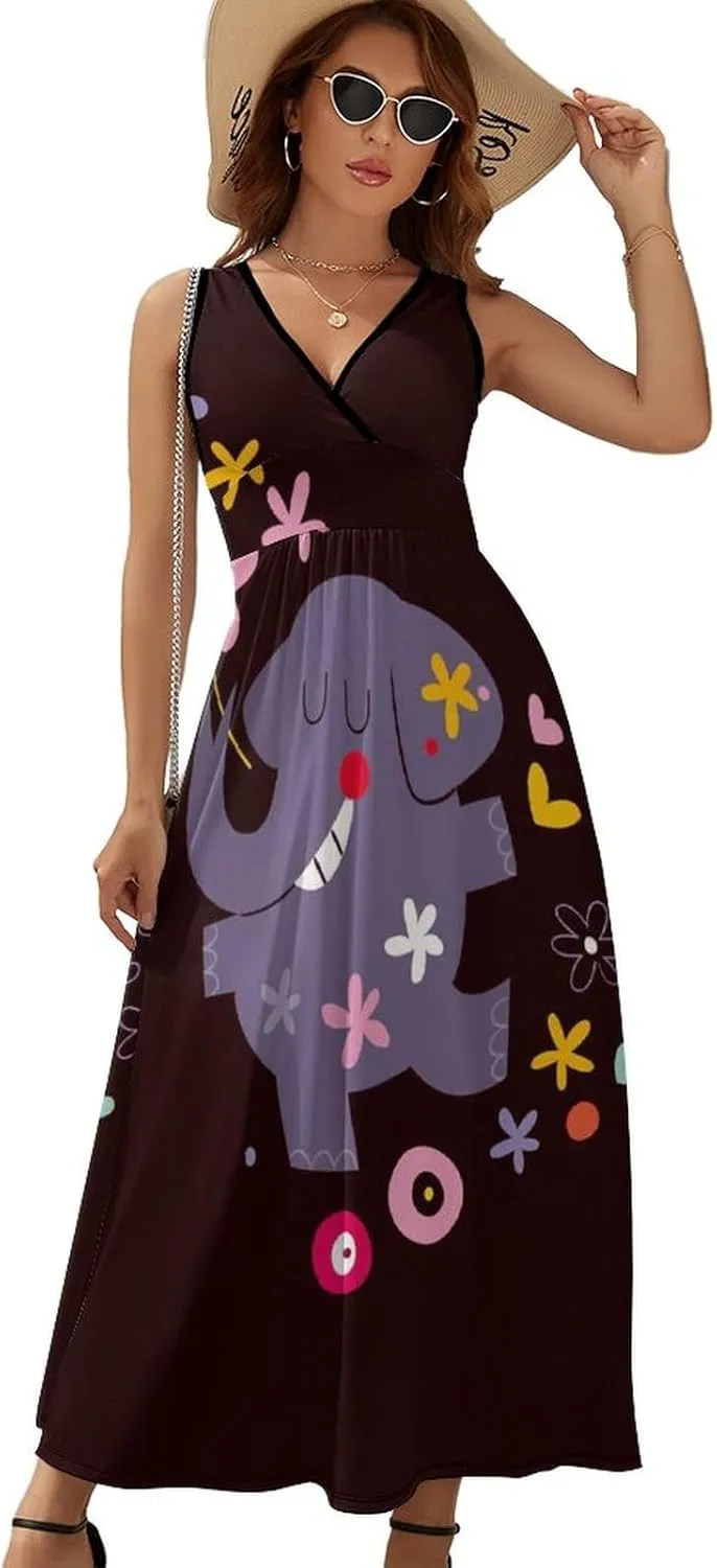 Women Casual Sleeveless Dress, Summer Sundresses Skirt with Pockets(S-2XL)