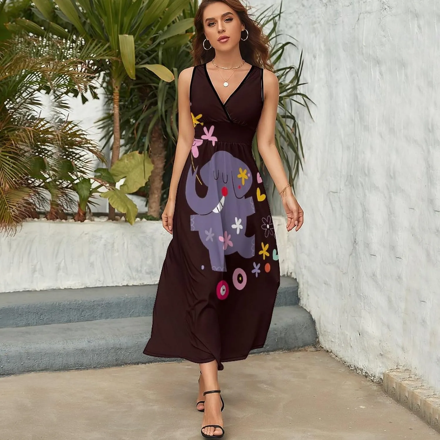 Women Casual Sleeveless Dress, Summer Sundresses Skirt with Pockets(S-2XL)