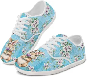 Women's Bunny Work Loafer Lace-Up Tennis Shoes Low Top Running Sneakers Driving Walking Shoe