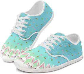 Women's Bunny Work Loafer Lace-Up Tennis Shoes Low Top Running Sneakers Driving Walking Shoe