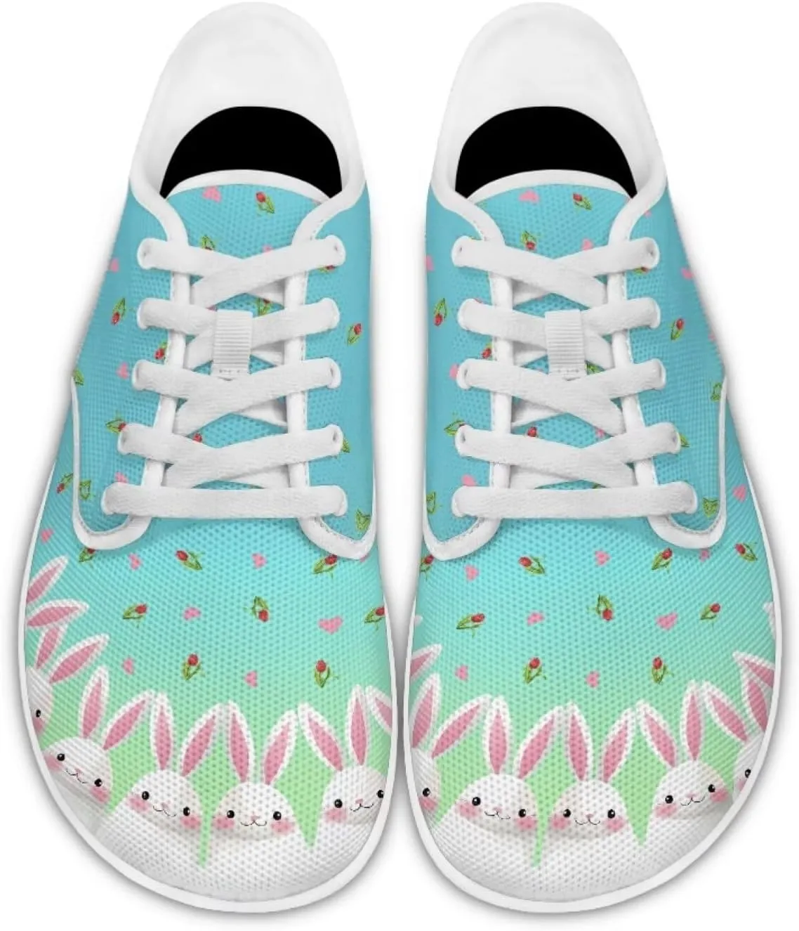 Women's Bunny Work Loafer Lace-Up Tennis Shoes Low Top Running Sneakers Driving Walking Shoe