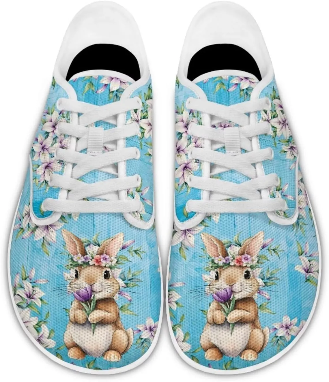 Women's Bunny Work Loafer Lace-Up Tennis Shoes Low Top Running Sneakers Driving Walking Shoe