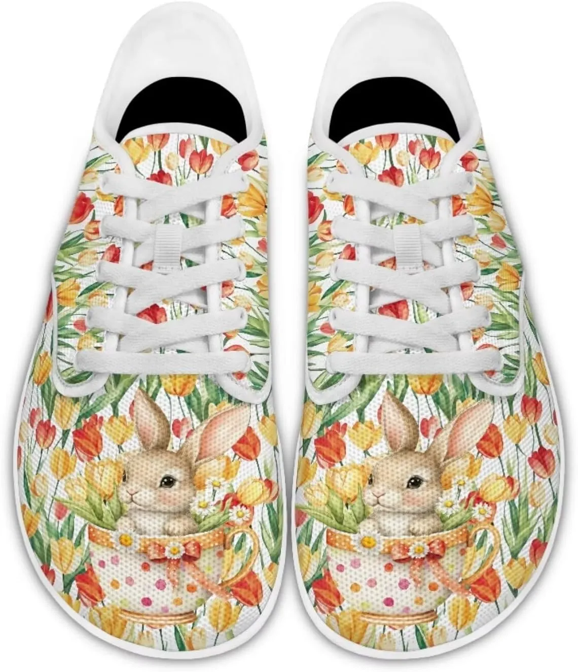 Women's Bunny Work Loafer Lace-Up Tennis Shoes Low Top Running Sneakers Driving Walking Shoe