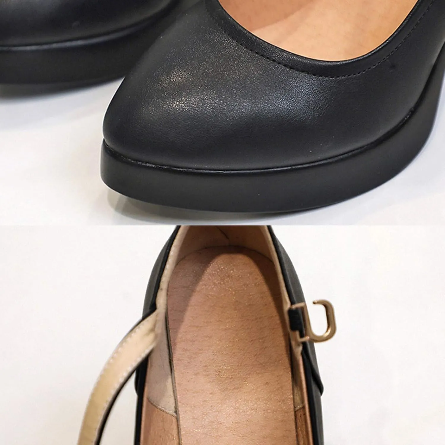 Womens Chunky Heels Comfortable Mary Jane Shoes Office Work Pumps Closed Round Toe Dress Shoes Business Shoe
