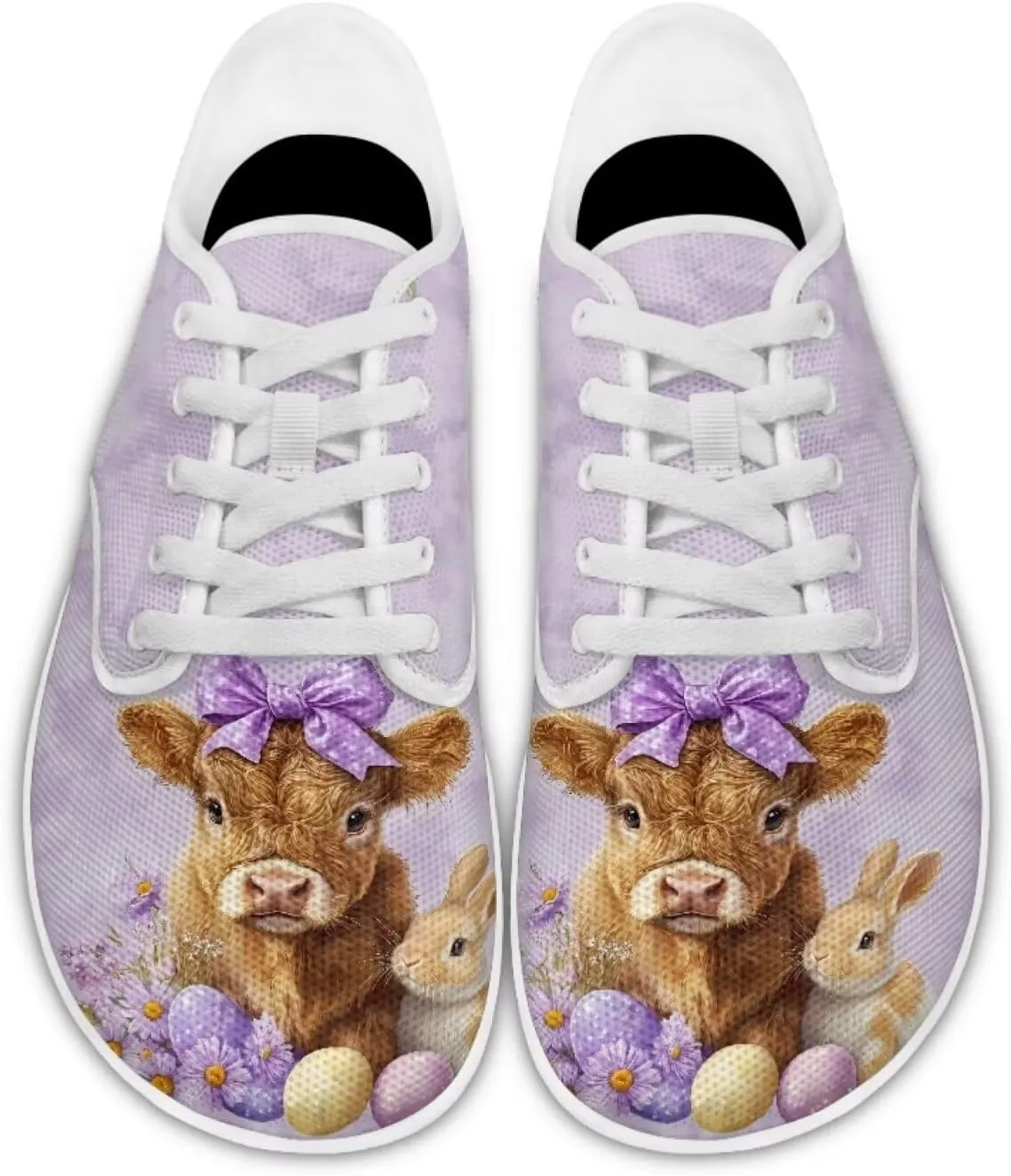 Women's Highland Cattle Running Shoe Leisure Business Loafer Flat Outdoor Walking Platform Sneaker